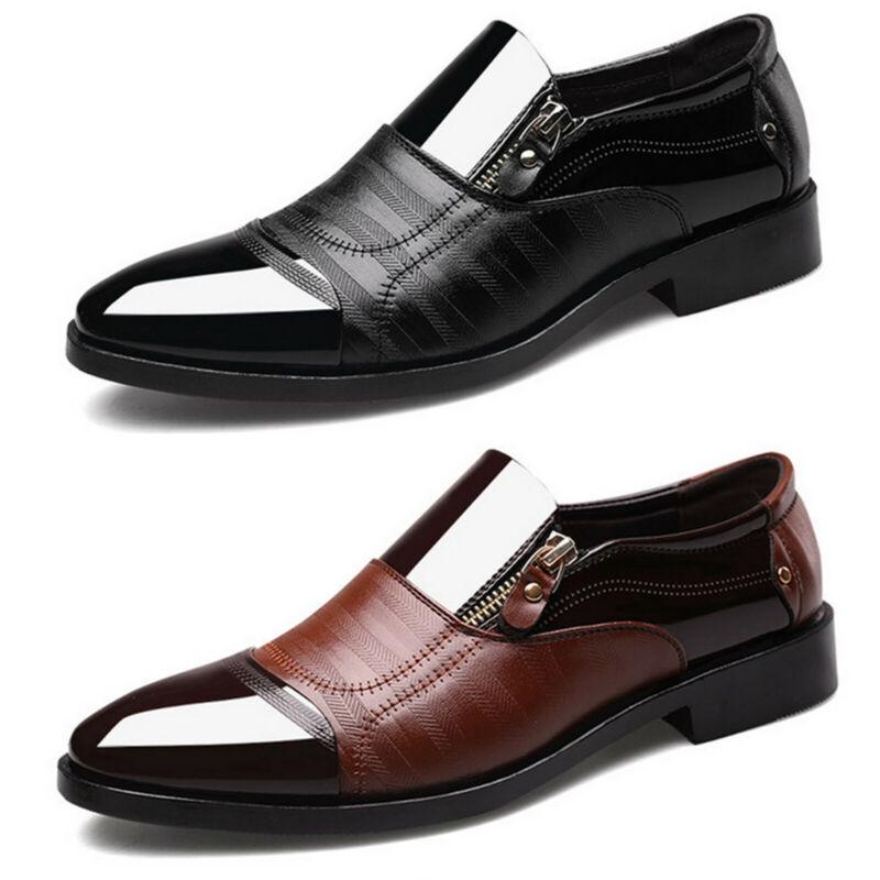 Men Formal Wedding Oxfords Casual Leather Shoes Pointed Toe Dress Shoes Big Size