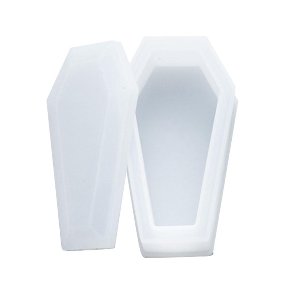 Coffin box Silicone Mold for Resin Maker DIY Halloween Coffin Shape Crystal Silicone Epoxy Holder Craft Tool Jewelry Decor Mold белый
