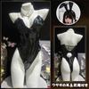 Sexy Bunny Girl Cosplay Extremely Seductive Maid Devilish PU Leather Lingerie with Bunny Ears and Perfect for and Popular Crossdressing One Size Fits