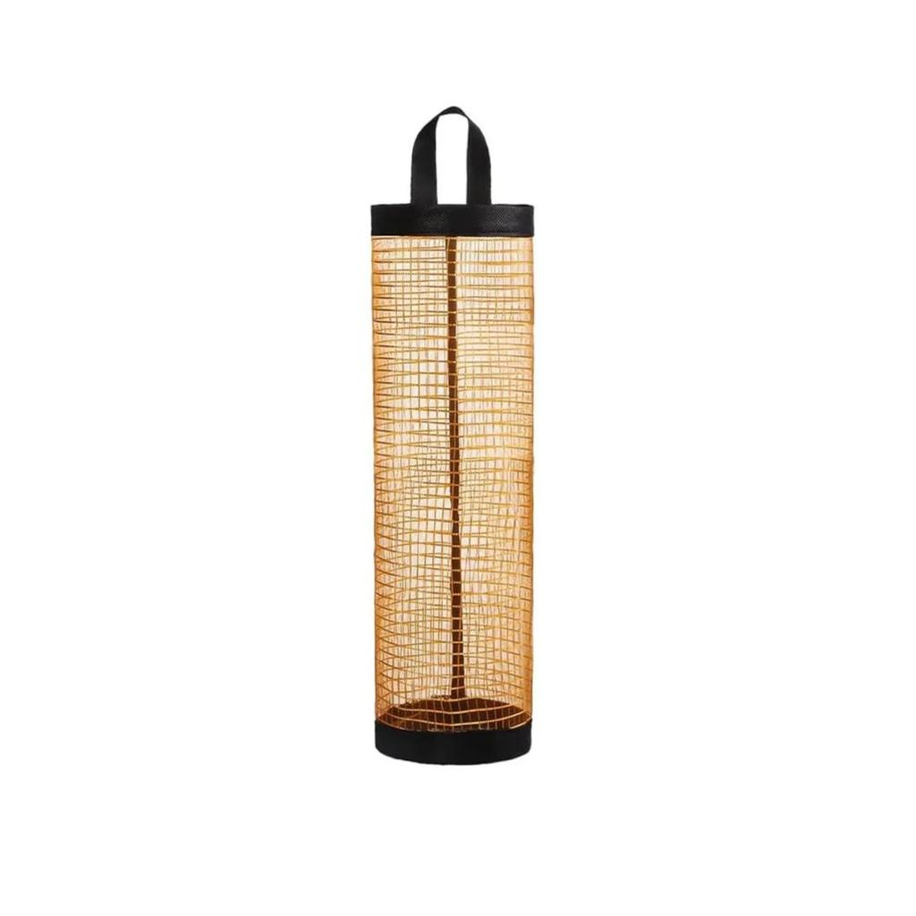 Sundries Bag Storage Wall Mount Mesh Plastic Bags Dispenser Hanging Reused Storage Pouch Trash Bags Kitchen Garbage Org