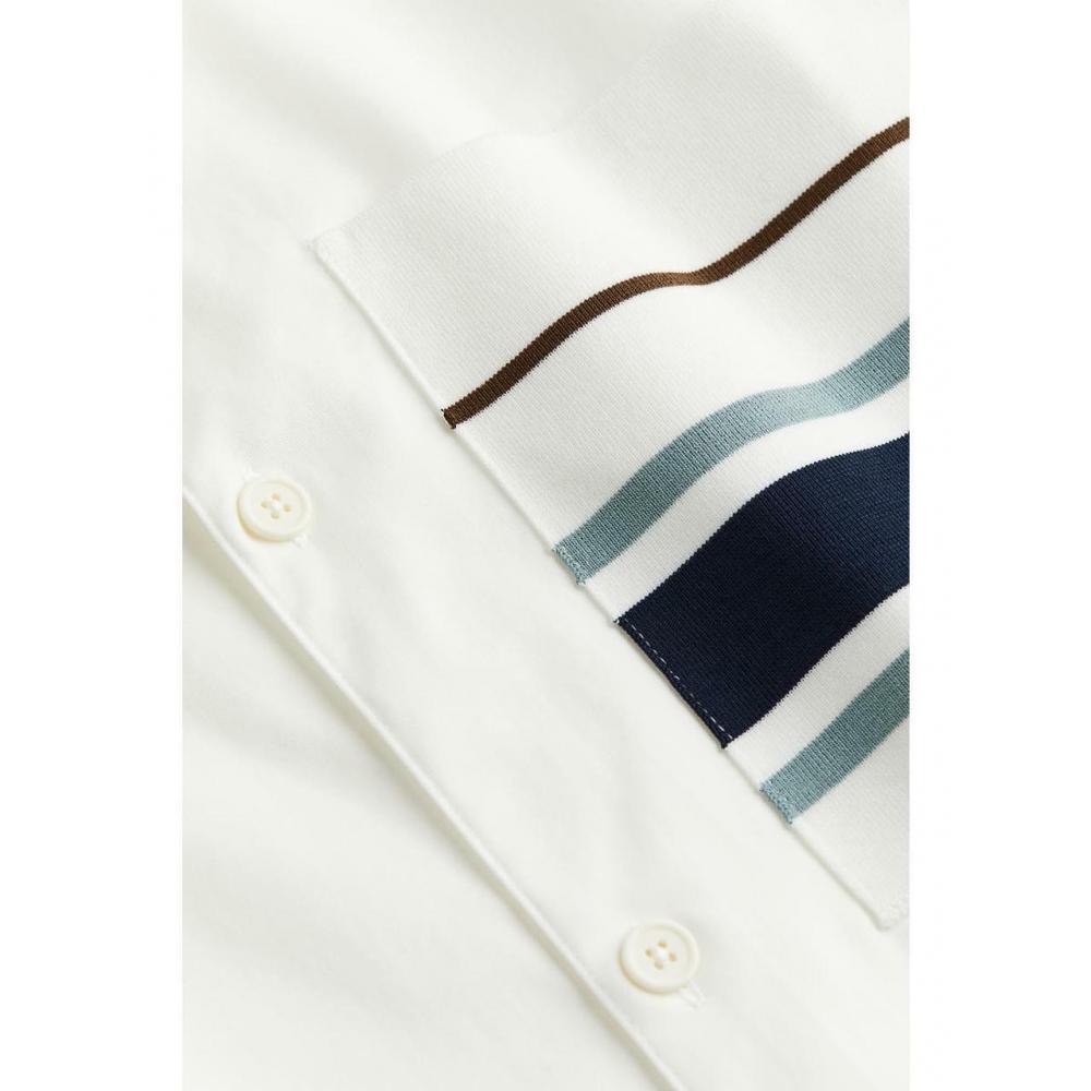 H M Loose Fit Pocket Detail sHirt wHite 1178844001