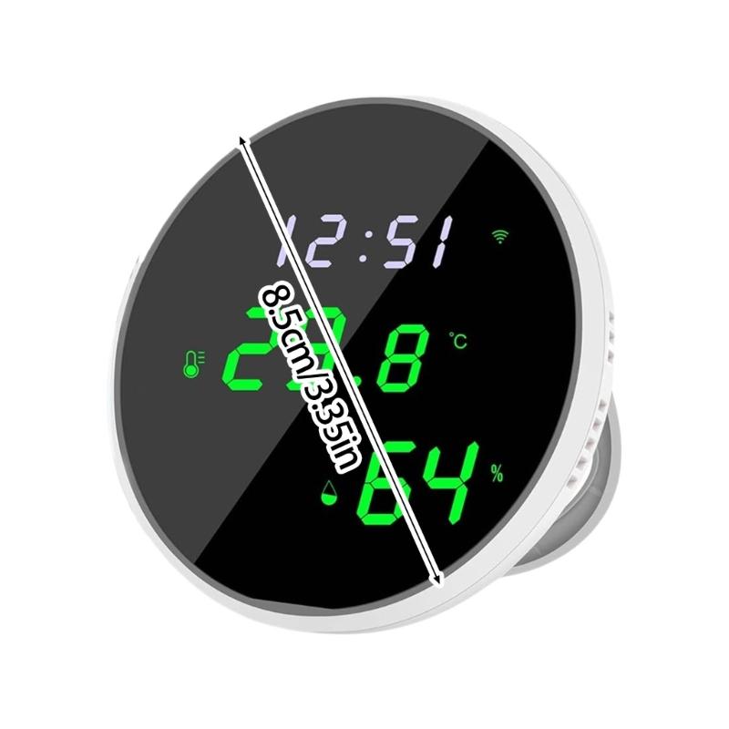 Temperature Humidity Sensor Real Time Monitoring Wireless Indoor Climate Monitor with LED Backlit Display for Home