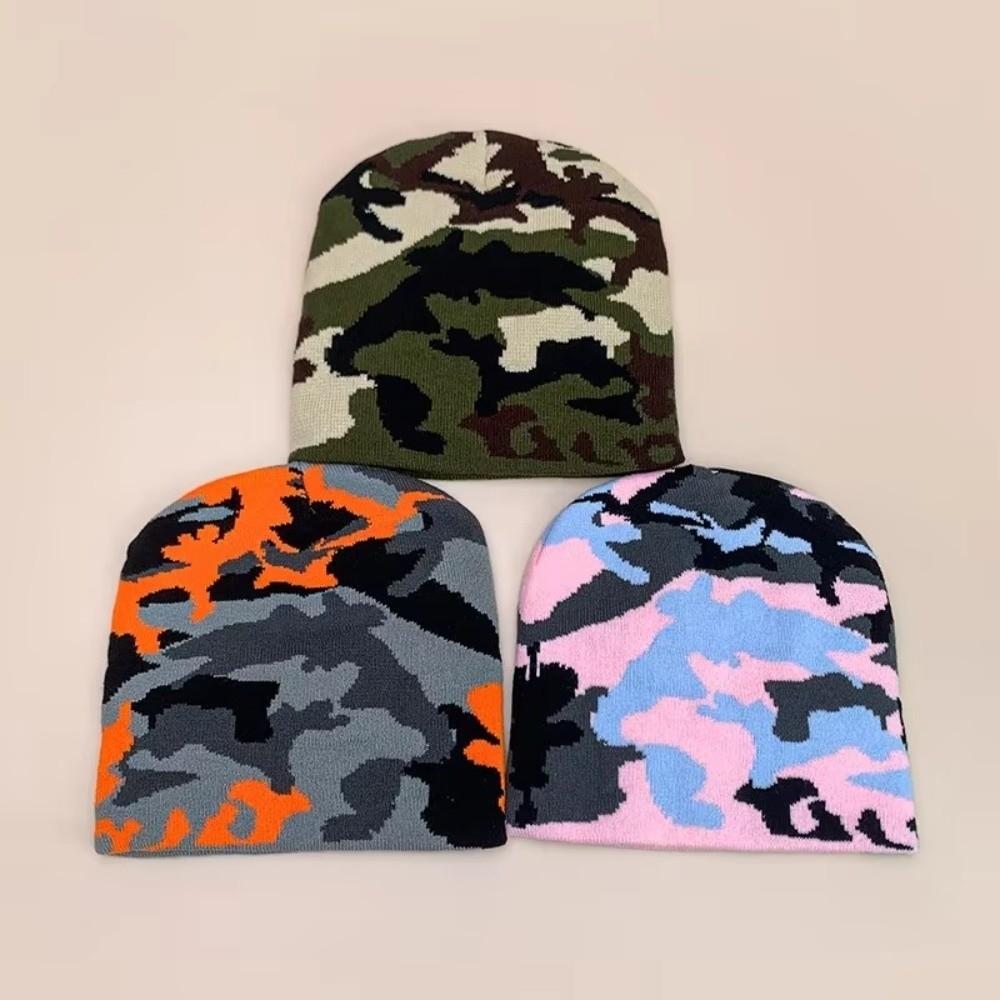 Versatile Style Winter Beanies Knitted Texture Warm Woolen Hat Street Fashion Hat Outdoor Sports