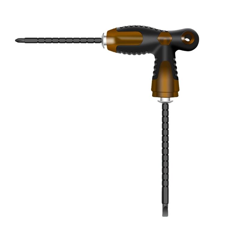 Double Head Ratcheting Screwdriver Retractable Shafts Compact Steel Tool For Tight Space DIY Projects