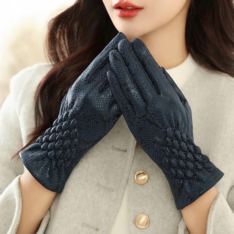 black women' leather GLOVES for autumn/winter, stylish and elegant