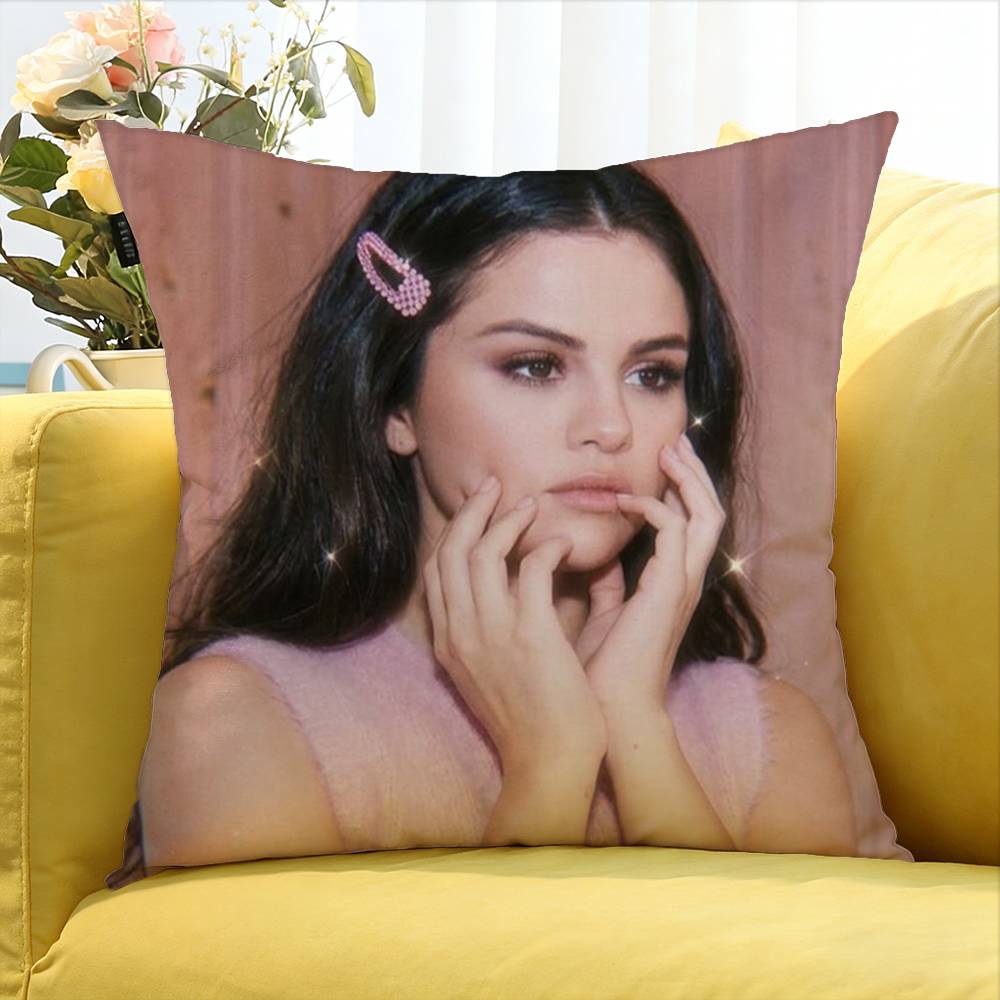 SSelena Gomez Singer Various Sizes Square Pillow Case For Car Home Bedchamber Decor