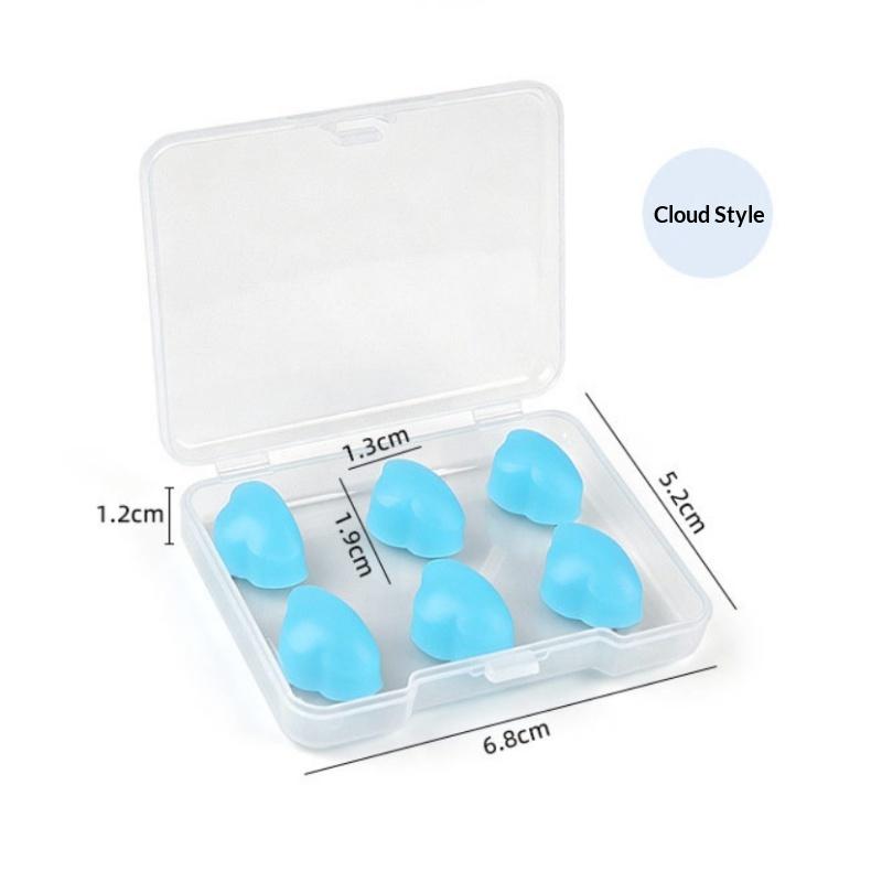 Reusable Silicone Clay Ear Plugs 6Pcs Soft Noise Cancelling with Storage Case for Sleep Travel Study Work