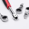 8Pcs Flexs-Head Ratcheting Wrench Set Metric, 8-19mm,Carbon Steel Ratcheting Combination Wrench Set Car Repair