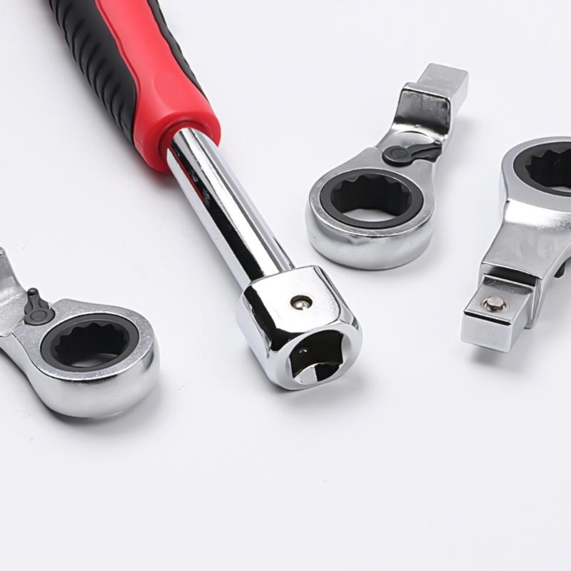 8Pcs Flexs-Head Ratcheting Wrench Set Metric, 8-19mm,Carbon Steel Ratcheting Combination Wrench Set Car Repair