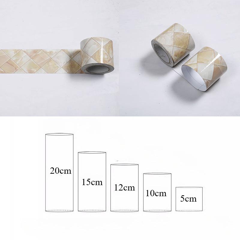 10meter Long Waterproof Self-adhesive PVC Baseboard Sticker Wood Grain Marble Wall Border Stickers Vinyl Decals Home Decor