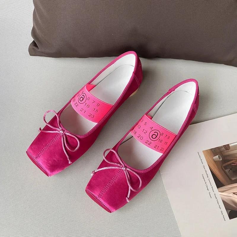 New Ballet Slip-On Tied Flats Shallow Women Spring Summer Female Dancing Mary Janes Daily Ladies Dance Room Shoes
