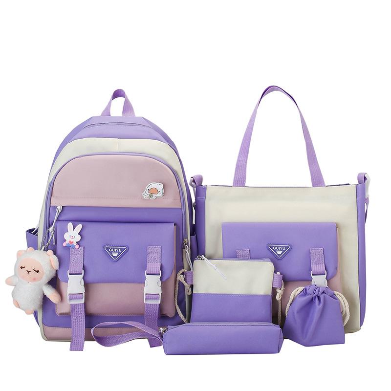 

Рюкзак в стиле преппи, модный рюкзак для кампуса, многосекционный школьный рюкзак для путешествий и путешествий фиолетовый