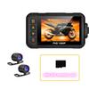 3palcová motocyklová palubní kamera, vodotěsná, 720P přední kamera, 480P zadní kamera, smyčkové nahrávání, HD noční vidění, záznamník do auta
