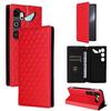 Cubic Grid Texture Flip Leather Phone Case