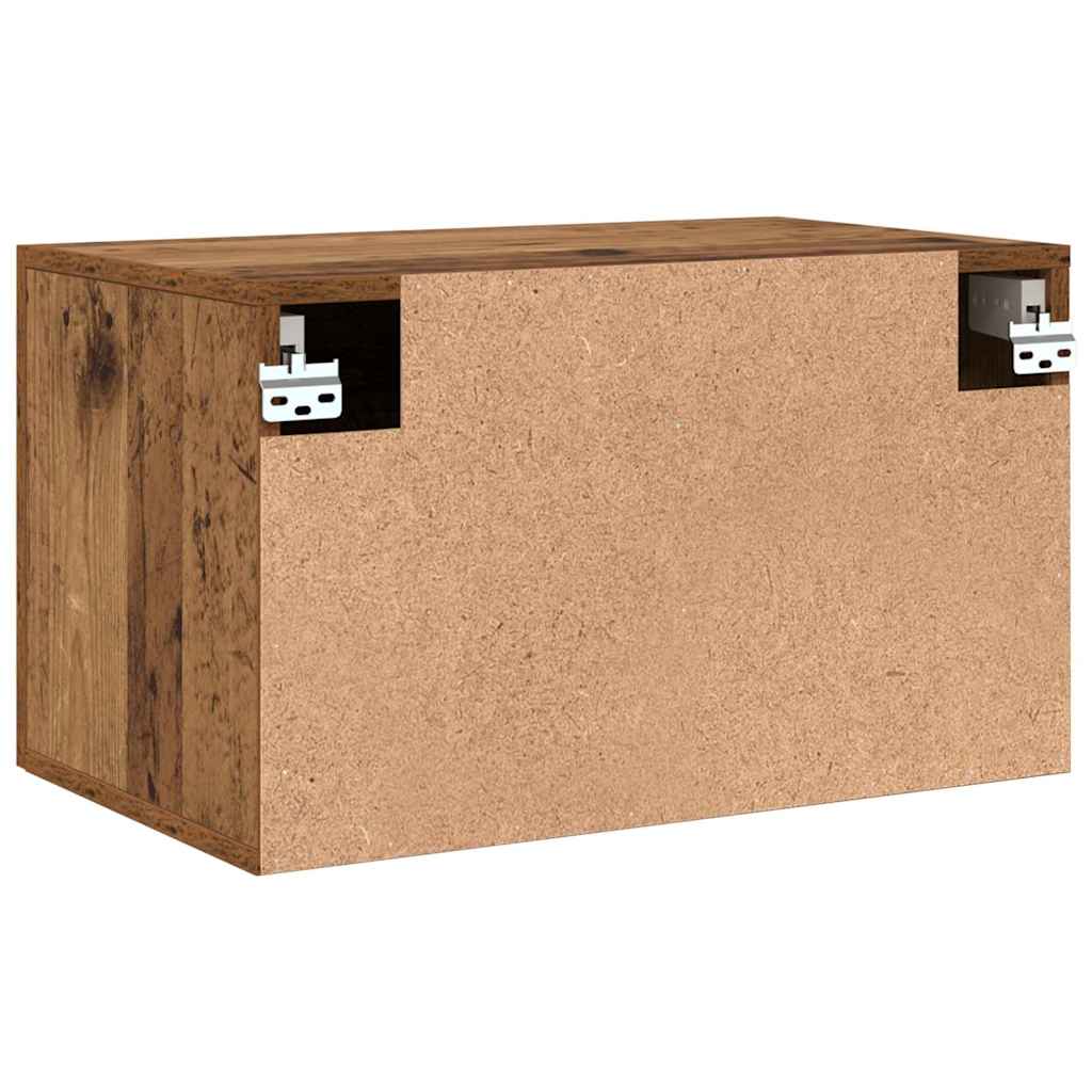 Wall Mounted Cabinet In Reclaimed Wood Look 60 X 36.5 X 35 Cm Particleboard