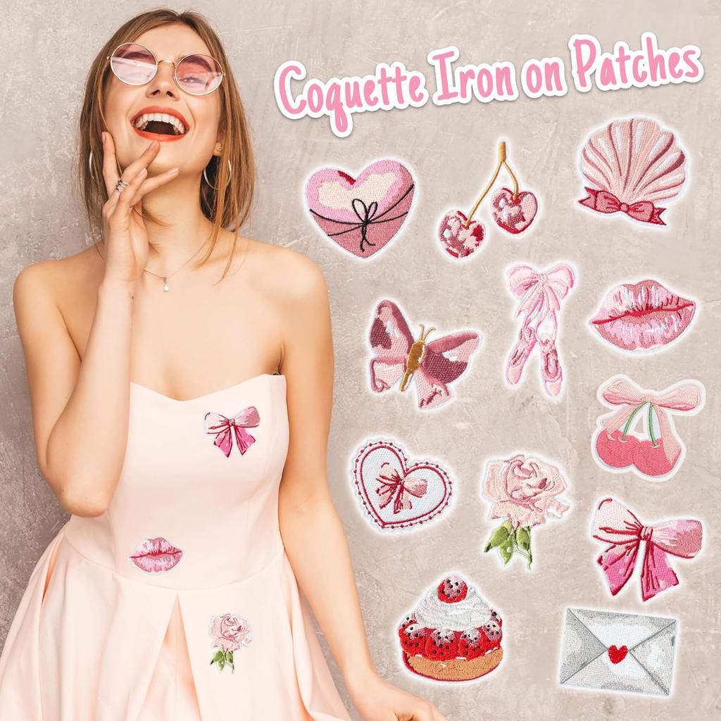 Dance Shoes Embroidery Cloth Sticker Butterfly Shell Patch Sticker Cherry Love Computer Embroidery Label Bag Decoration Chapter Boy