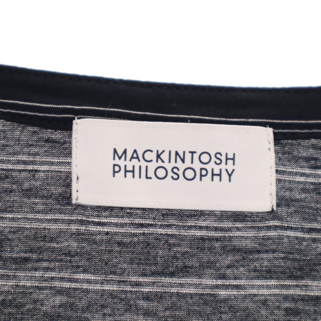 MACKINTOSH PHILOSOPHY Striped Pattern 7 Minutes Sleeve Open Collar Shirt Women Used