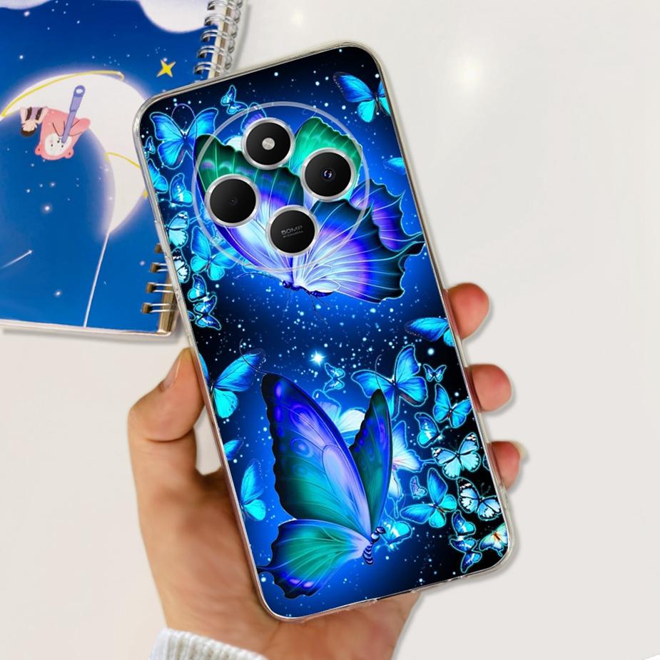 For Xiaomi Redmi 14C Case Cute Cat Butterfly Painted Cover Clear Silicone Soft TPU Phone Case For Xiaomi Redmi 14C Redmi14C Bags
