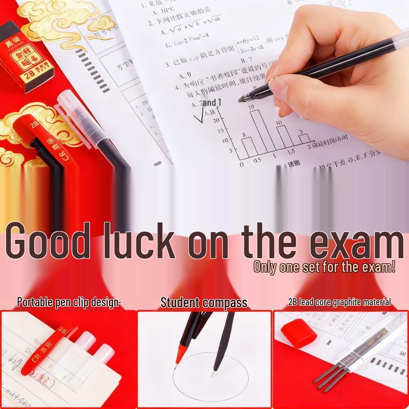 Study Essentials 12-Piece Set: Pencils, Eraser, Ruler for Middle & High School Students