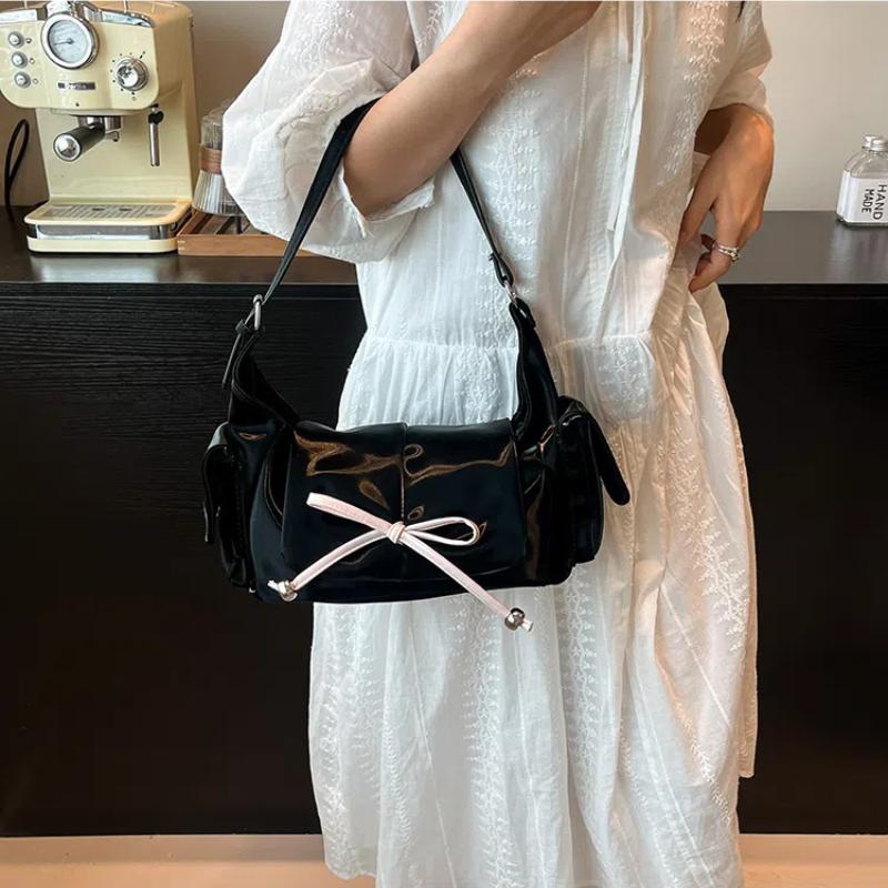 Fashion Women Crossbody Shoulder Bag Bowknot Backpack Large Capacity Outing Beach Bag Totes Bag Casual Underarm Bag Commuting Bag
