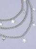 Men Y2k Star Charm Layered Street Style Pant Jeans Chain Belt