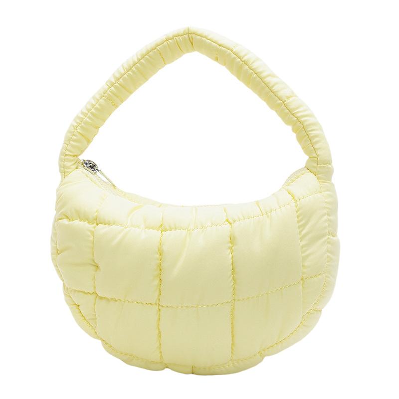 Korean niche fashionable pleated cloud bag female foreign style solid color personalized hand carry cotton clothes bag