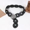 European and American Dot Diamond Round Cake Splicing Ethnic Storm West Asian Retro Women's Belt