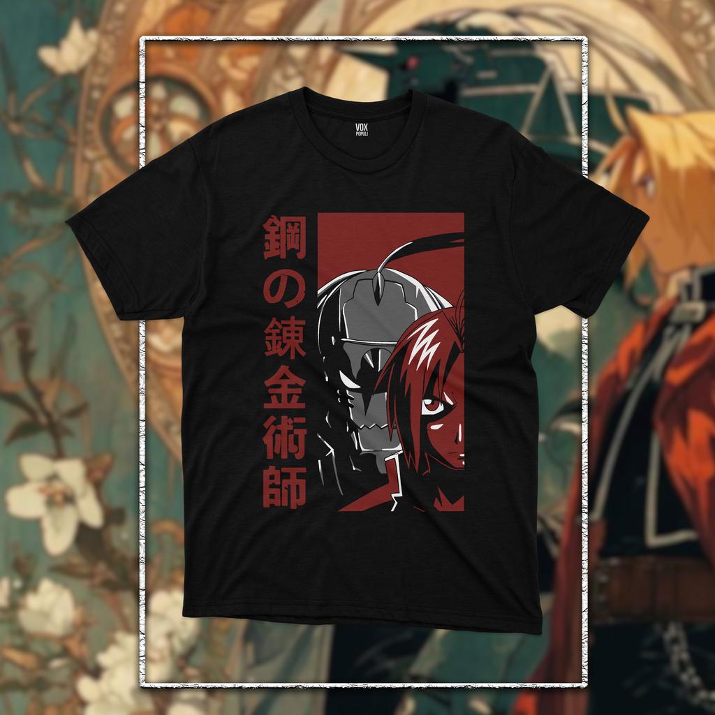 Fullmetal Alchemist T-Shirt Brotherhood Alphonse Elric Black Shirt Tee All Size Graphic T Shirts Y2k Women Men Oversized Clothes