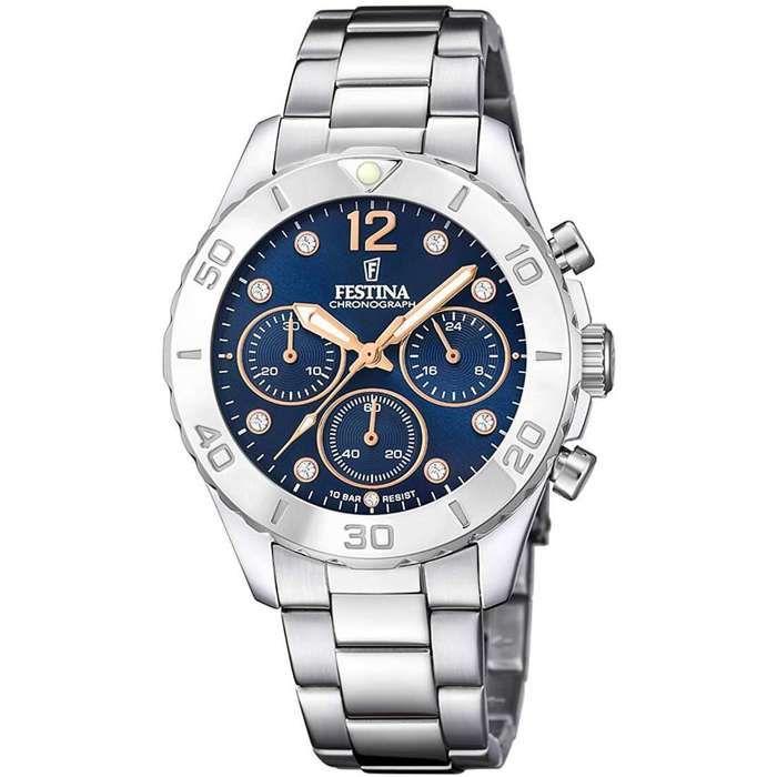 Montre Femme - Festina - F20603/3 - Chrono 39mm - Acier 316L - Étanchéité 10 Atm - Chic