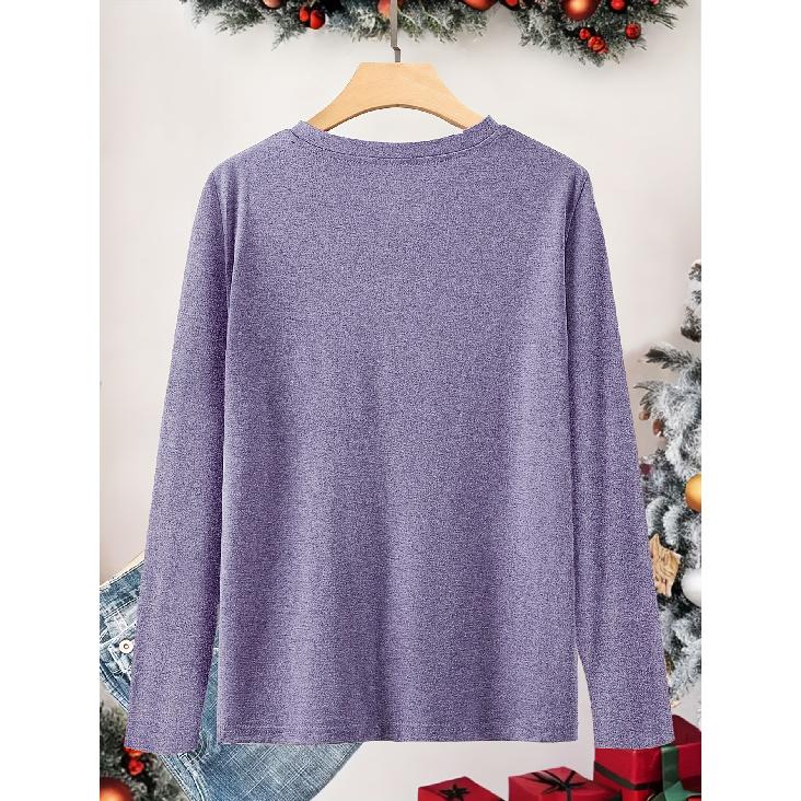 Christmas Elegant Long-sleeved Dress for Women Mountain and Forest Print Round Neck Summer Dress T Shirt Suitable for Spring Wear Summer Autumn