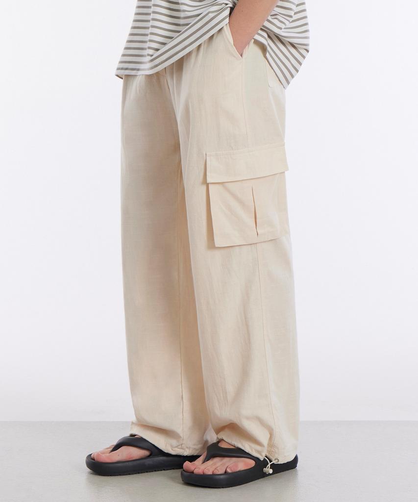 GLW Wide Summer Cargo Jogger Pants Ivory