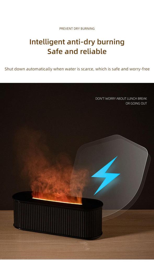 Silent Flame USB Humidifier & Aroma Diffuser with Colorful Night Light