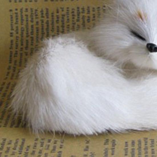 Simulation Fox Toy Realistic Adorable Plastic Fleece Long Plush Cute Squatting Fox Model for Home