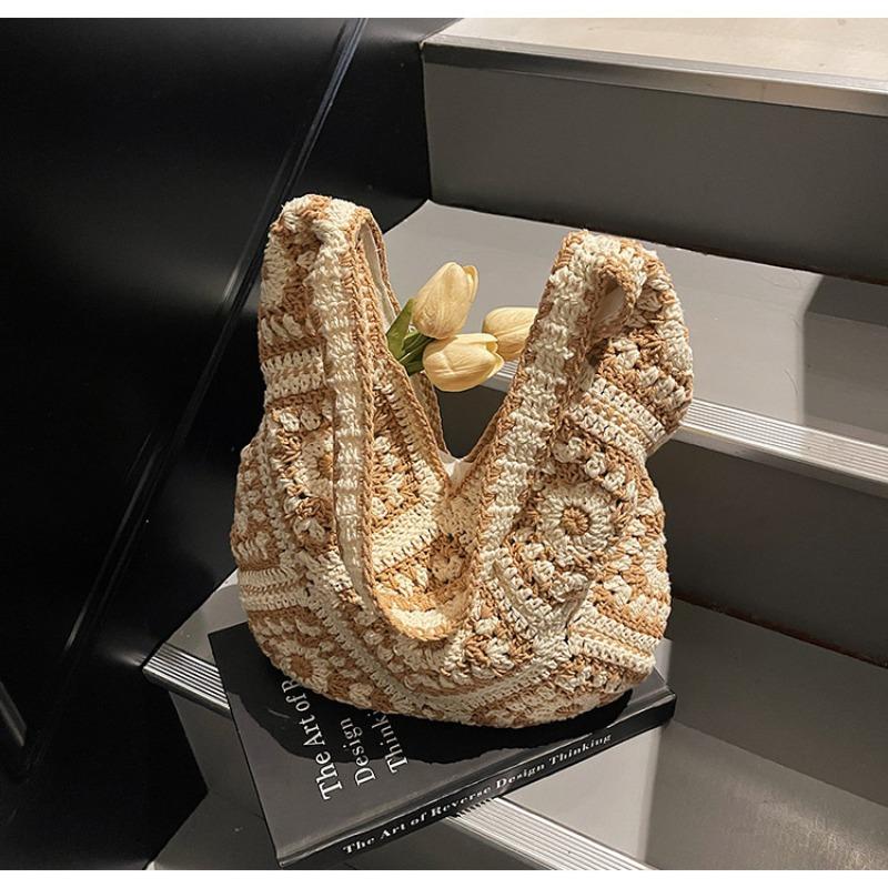 

Художественная ретро работа в процессе плетеная сумка женская досуговая полая сумка через плечо приморский отпуск пляжная сумка хаки