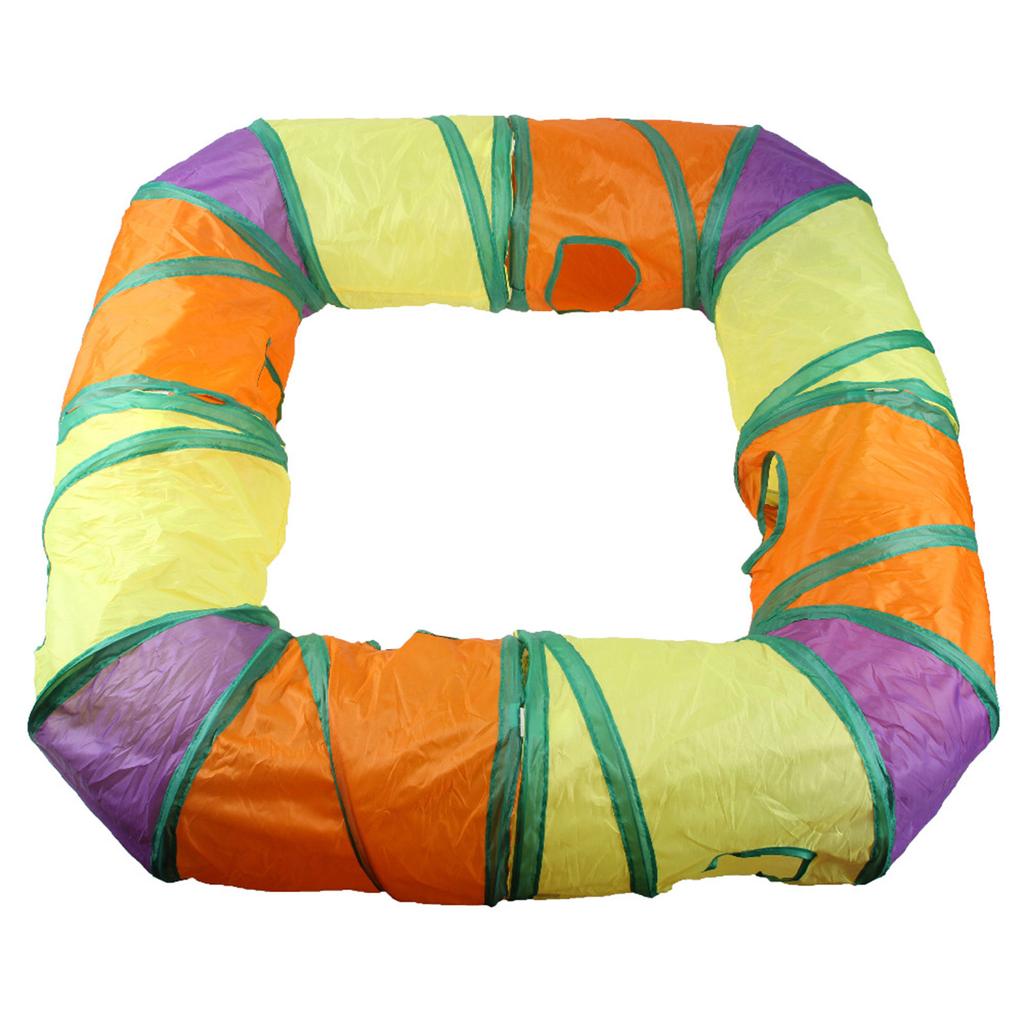Cats Toy Tunnel Tube L-Shaped Tunnels Collapsible Kitten Playing Tent Interactive Toy Hideout Cats House for Rabbits