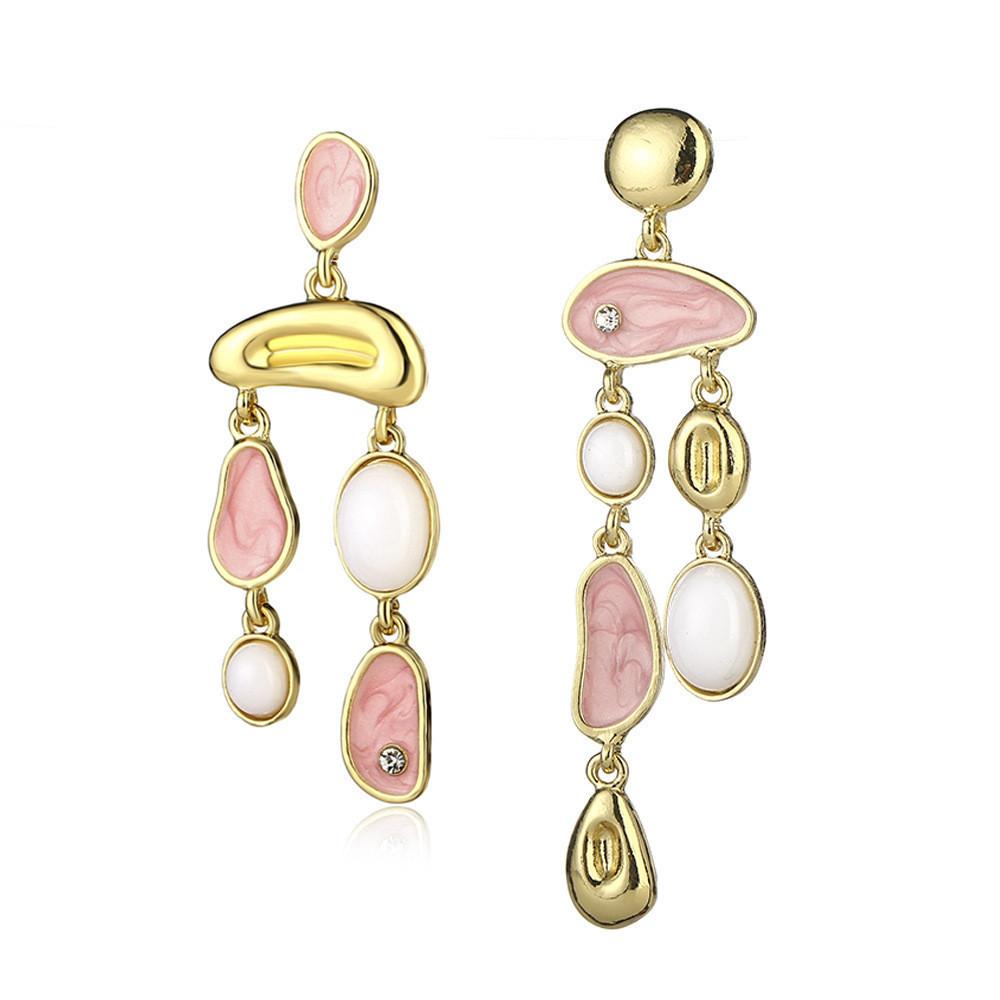 

Chic Unique Asymmetrical Alloy Water Drop Earrings With Vibrant Colors And Modern Appeal