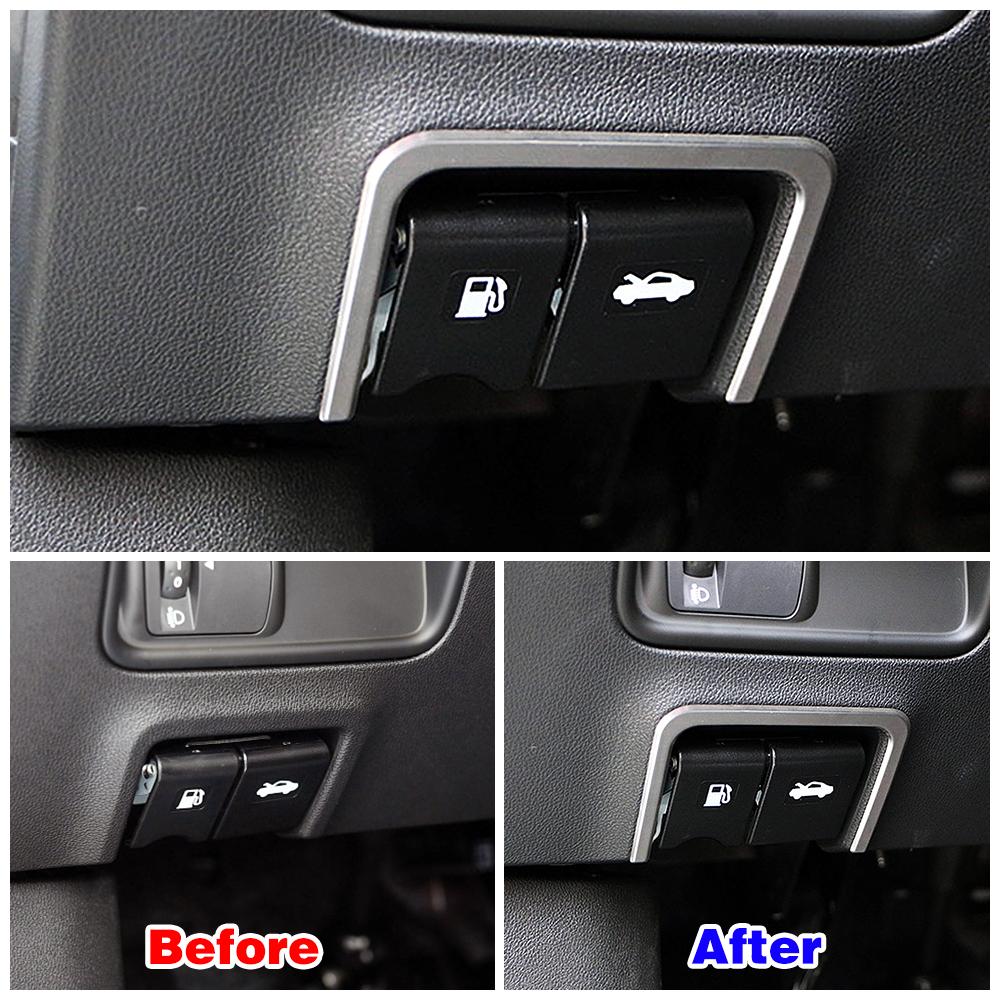For Renault Koleos 2017-2020 Car Oil Fuel Tank Switch Button Frame Decoration Trim Stainless Steel Sticker For Samsung QM6