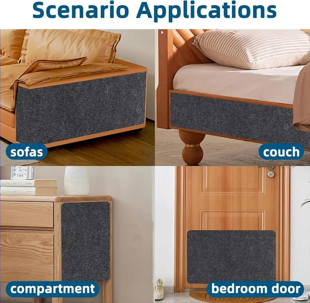 Selbstklebender Teppich für Katzen, Kratzbrett für die Wand, Anti-Katzenkratzbrett für Sofas, DIY-Katzenkratzbrett, Sofaschutz, Pfoten schärfen, trimmbar