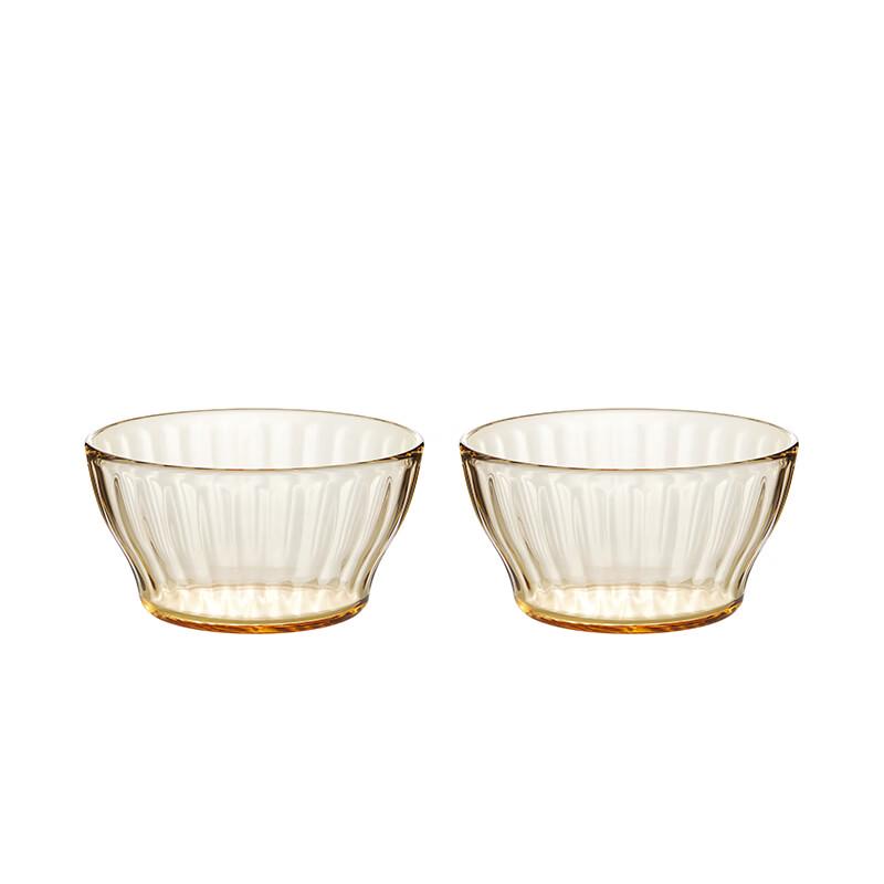 GLASSLOCK Amber Glass Salad Bowl Set