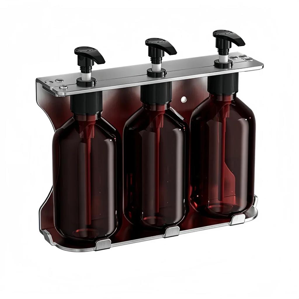 1 Set Dispenser Bottle Holder And Pump Bottle Wall Mounted Manual Soap Dispenser Shampoo Shower Gel Pump Bottle With Holder