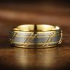 Modern Hammered Men Stainless Steel Rings Gold Color Brushed Groove Pattern Men's Wedding Rings For Women Party Jewelry Gift