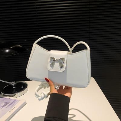 Fiyonk Kadın Çantası Moda Küçük Kare Çanta Dokulu Pu Omuz Çantası Niş Çok Yönlü Postacı Çantası