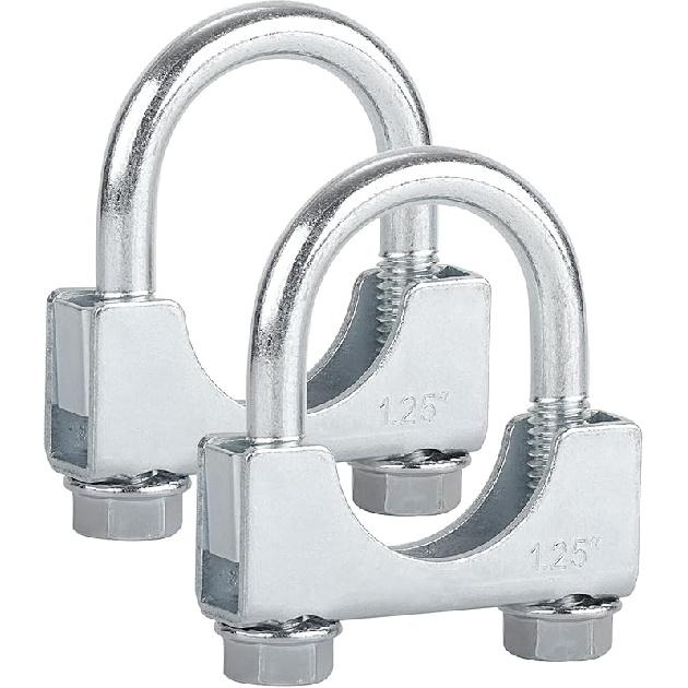 LCGP 2" Heavy Duty U Bolt Clamps Saddle Type Anti-Corrosion 2 Pack Muffler Clamps