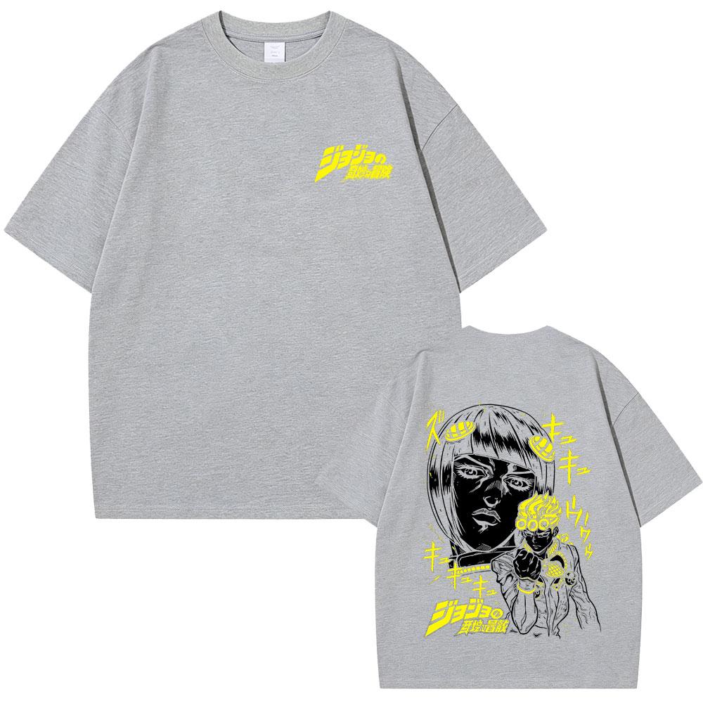 Anime Jojos Bizarre Adventure Bruno Bucciarati Giorno Giovanna Graphic T Shirt Fans Gift Unisex Fashion Unisexga Oversized Tshirts