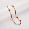 Bohemian Floral Rice Bead Necklace - Colorful Women's Beach Accessory