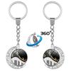Heart-Shaped Rotating Piano Key Pendant Keychain with Gem and Musical Notes Ornament