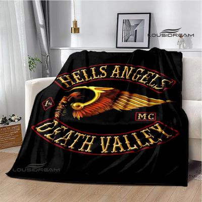 Hells angels logo imprimé couverture enfants couverture chaude flanelle douce confortable couverture maison voyage couverture cadeau d'anniversaire
