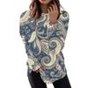 Top pulover cu mânecă lungă, cu gât rotund, cu imprimeu la modă casual