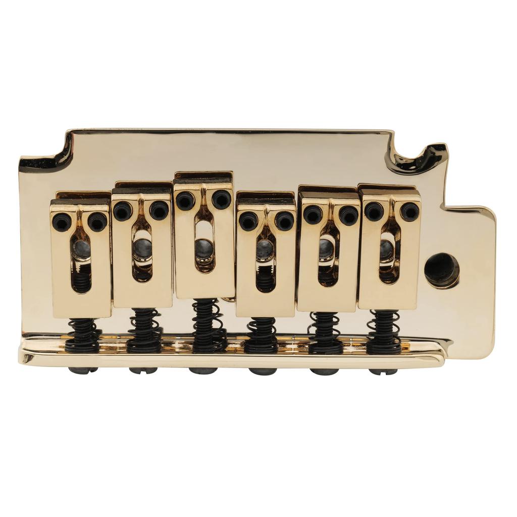 Musiclily 10.5mm String Pitch Short Block Two-Point Support Tremolo Bridge Unit for Squier Strat Guitars, Gold