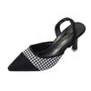 2025 Spring and Summer New Pointed High Heels Women's Tide with One-word Sandals After Tripping Strap Thin Heel Bag Head Sandals